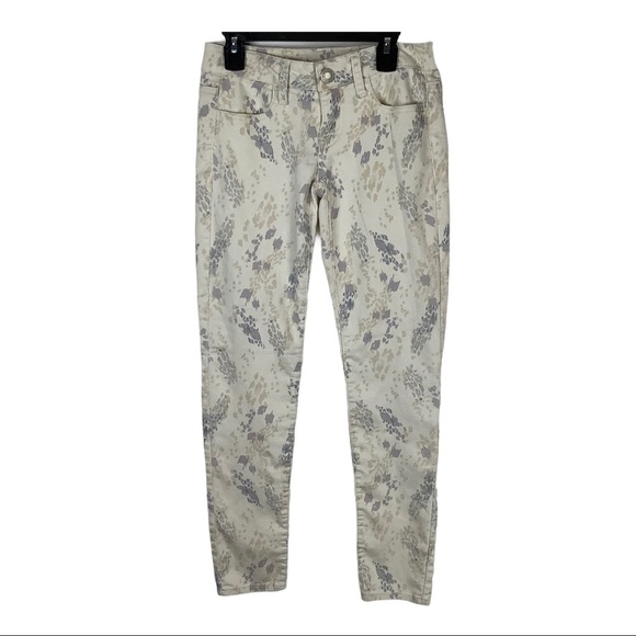 American Eagle Jeggings Cream Tan Purple Size 00 low rise stretch - Picture 1 of 6